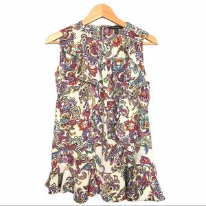 Banana Republic Sleeveless Pintuck Peplum Top